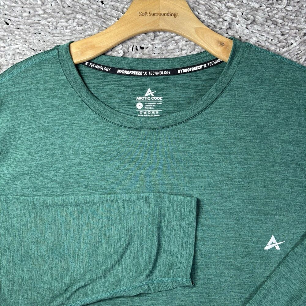Arctic Cool Hydrofreeze Long Sleeve Mens XXXL Green Stretch Activewear Gym Run